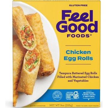 Feel Good Foods Gluten Free Chicken Egg Rolls, 9 oz