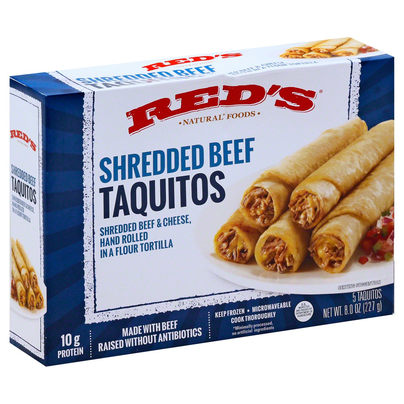 Red's Natural Foods Shredded Beef Taquitos Shop Meals & Sides at HEB