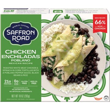 Saffron Road Chicken Enchiladas Poblano Frozen Meal, 10 oz