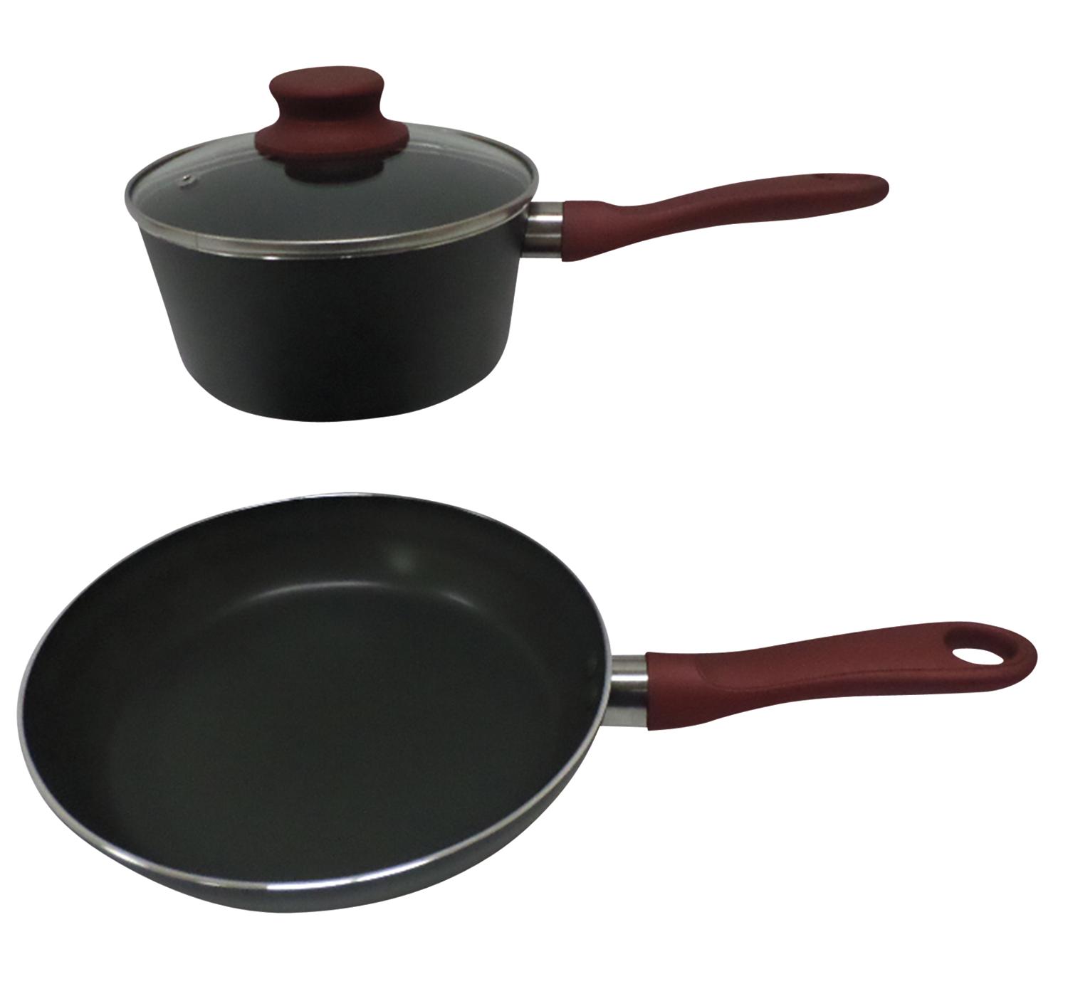 Cook Prep Eat Saucepan & Fry Pan Set with Red Handles; image 2 of 2