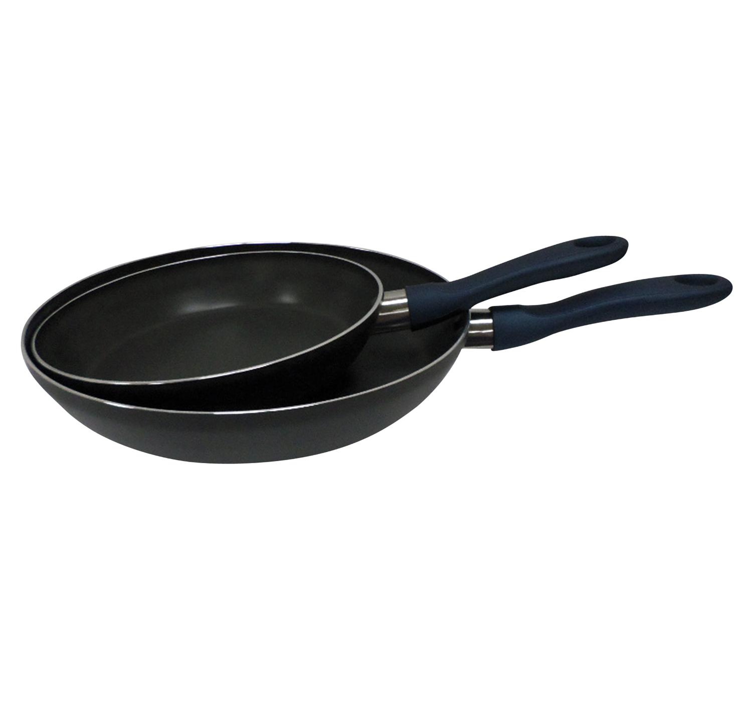 Cook Prep Eat Fry Pan Set with Blue Handles; image 1 of 2