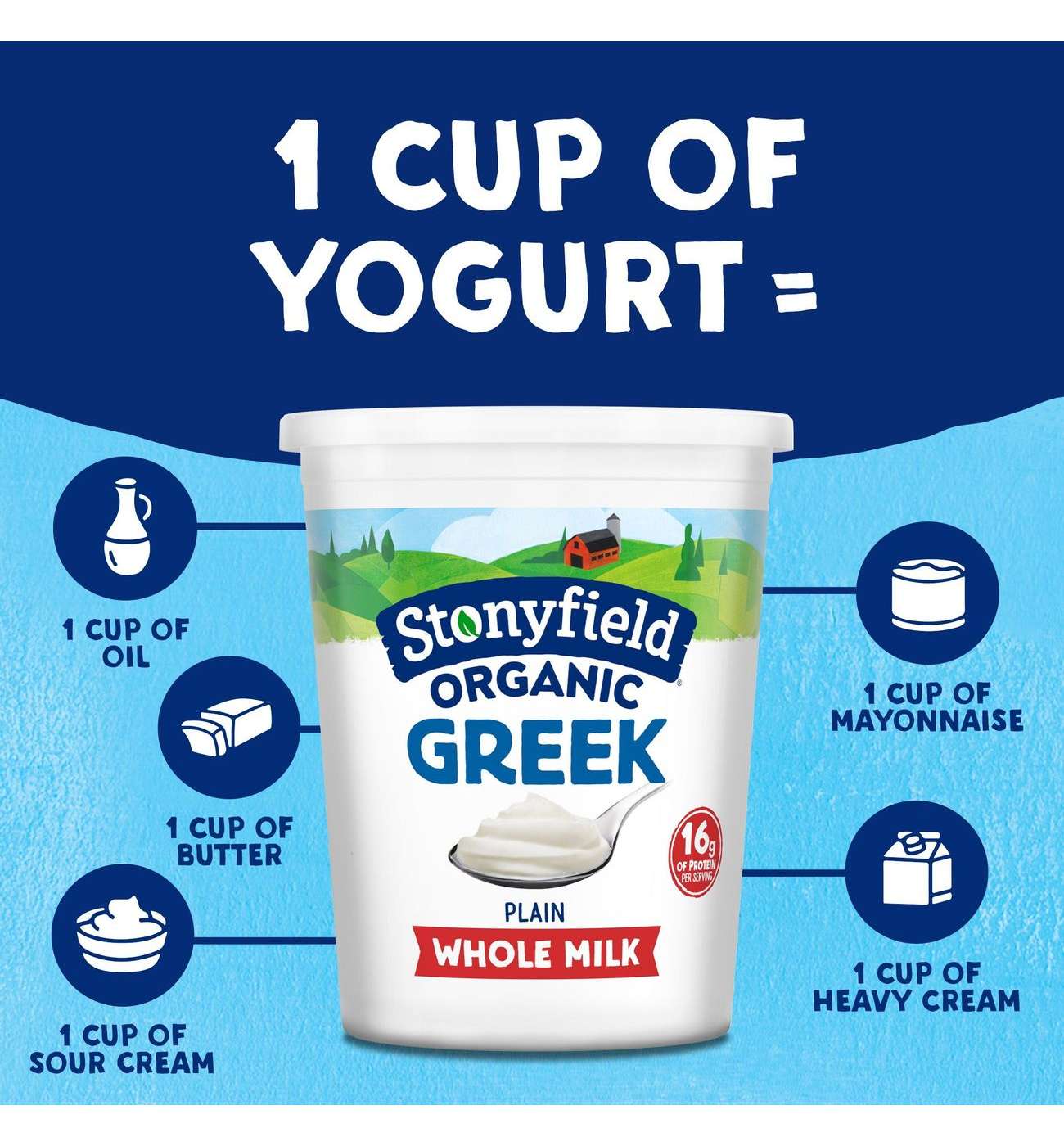 Stonyfield Organic 16g Protein Whole Milk Greek Yogurt - Plain; image 5 of 8