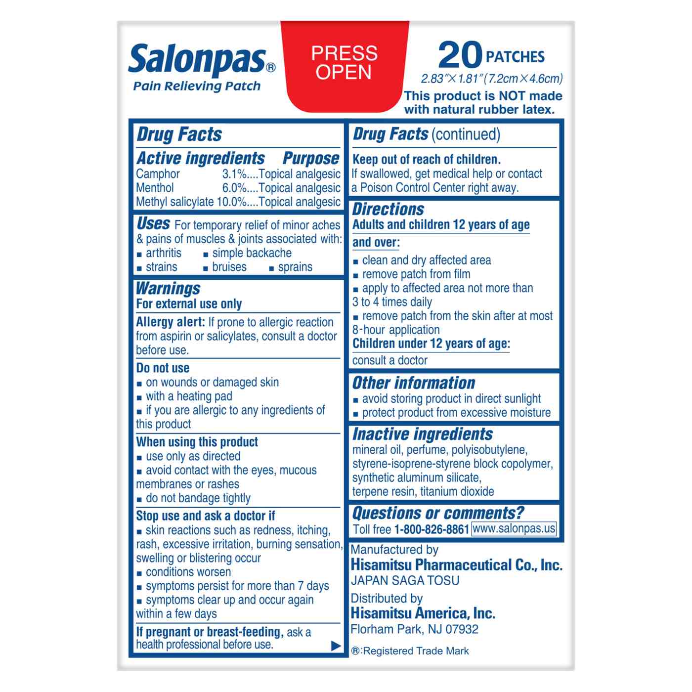 Salonpas Pain Relieving Patch; image 5 of 5