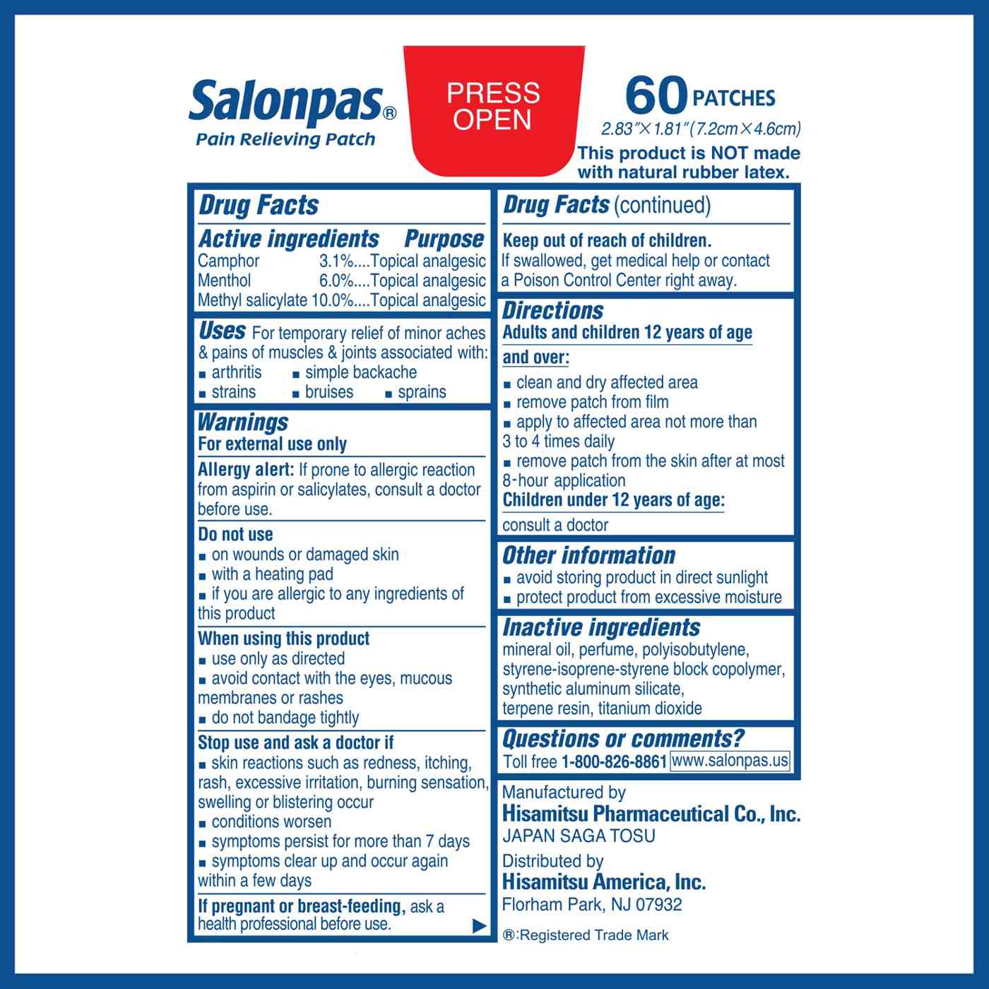 Salonpas Pain Relieving Patch; image 2 of 6
