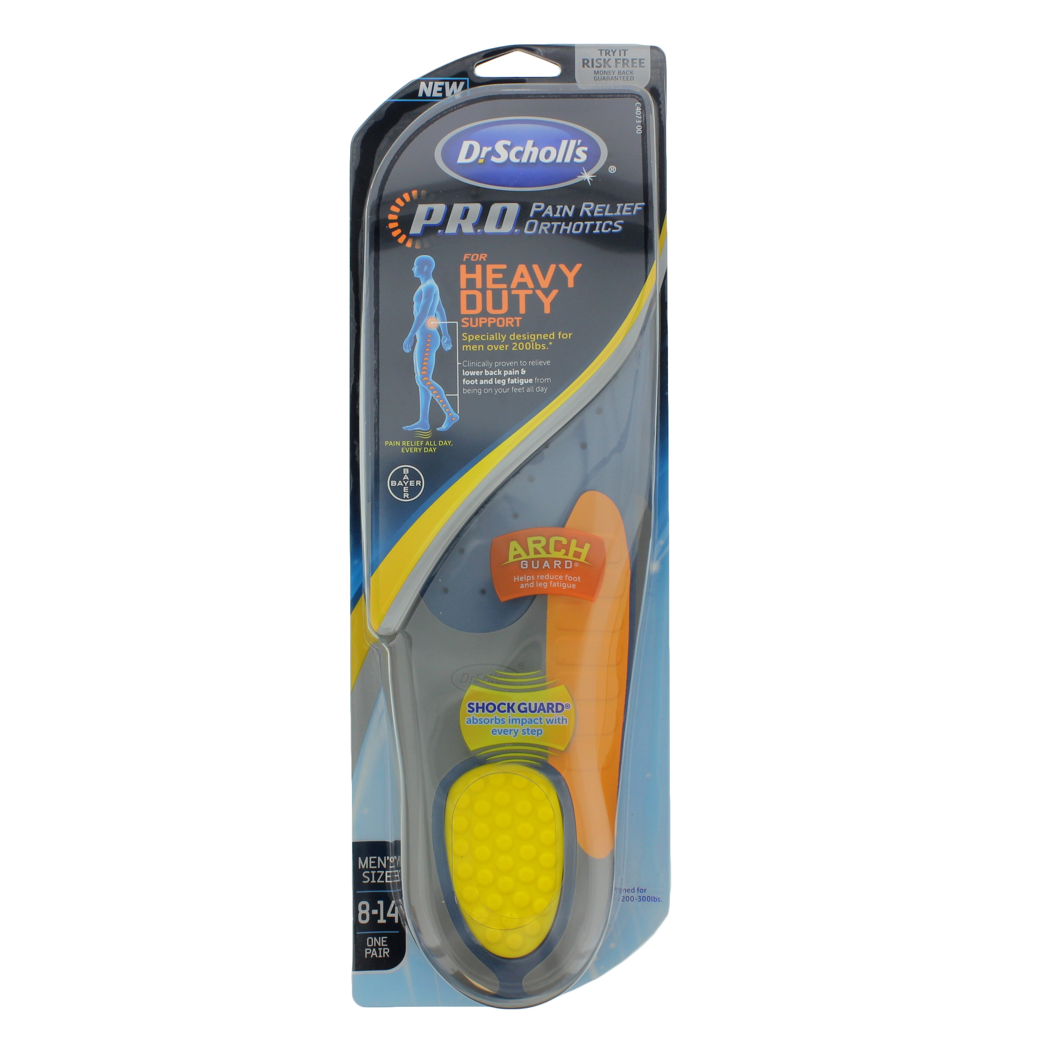 Dr. Scholl's P.R.O. Pain Relief Orthotics for Arch, Men's Size 814