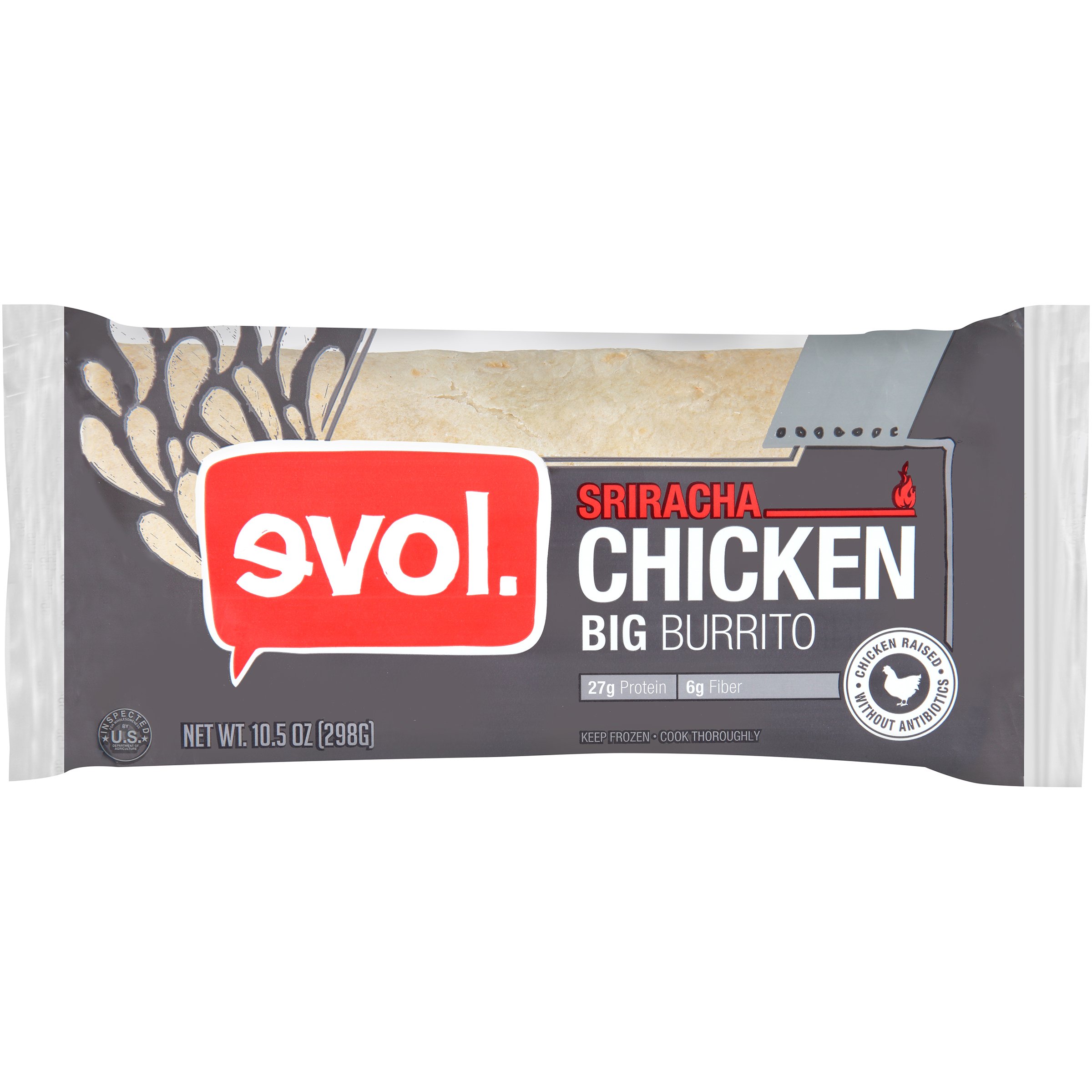 Evol Big Burrito Sriracha Chicken Shop Entrees & Sides at HEB