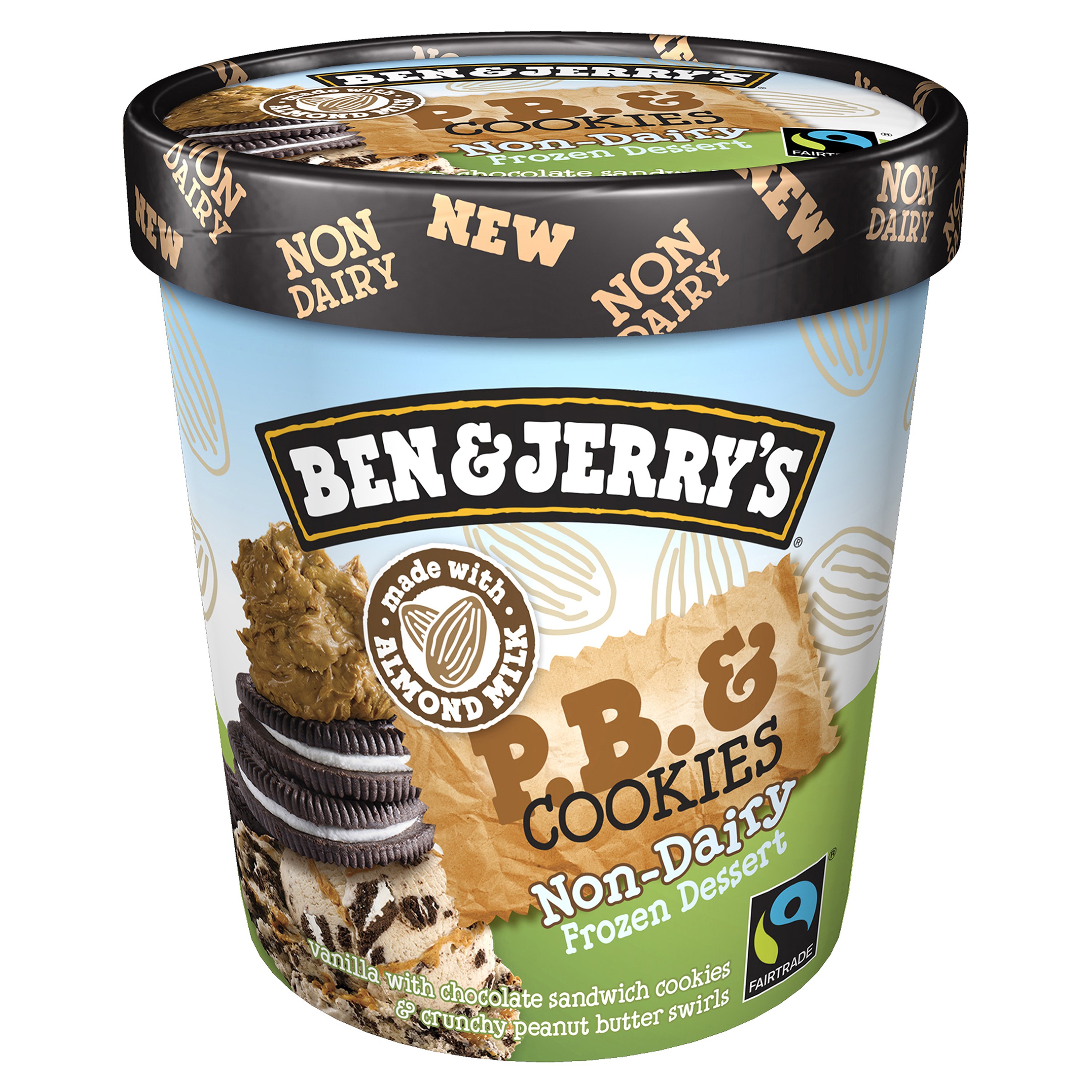 Ben & Jerry's P.B. & Cookies Non-Dairy Frozen Vegan Dessert - Shop Ice ...