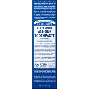 Dr. Bronner's All-One Toothpaste - Peppermint, 5 oz