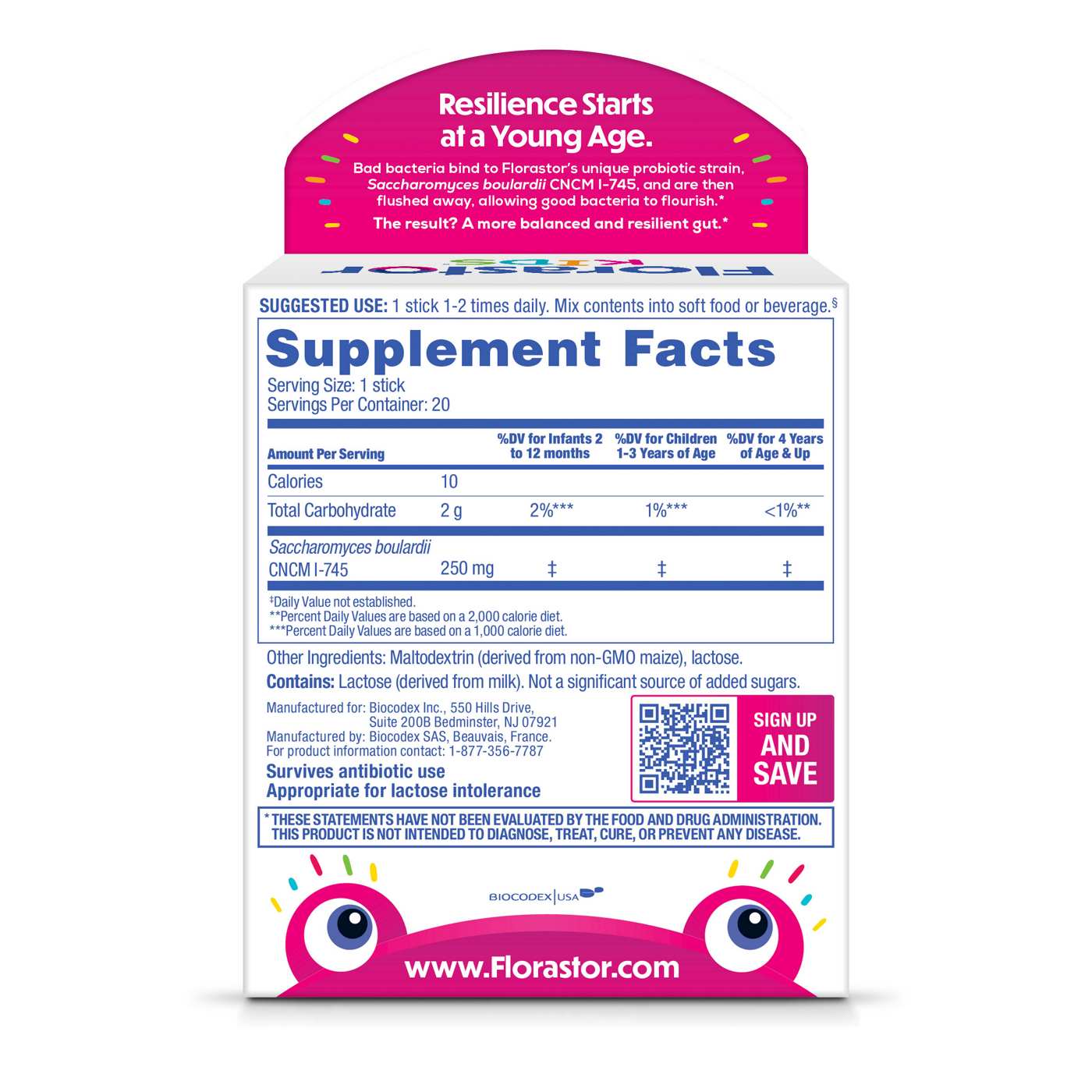 Florastor Kids Daily Probiotic Supplement Powder for Digestive Health; image 4 of 5