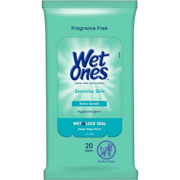 Wet Ones Travel Size Sensitive Skin Hand Wipes, 20 ct