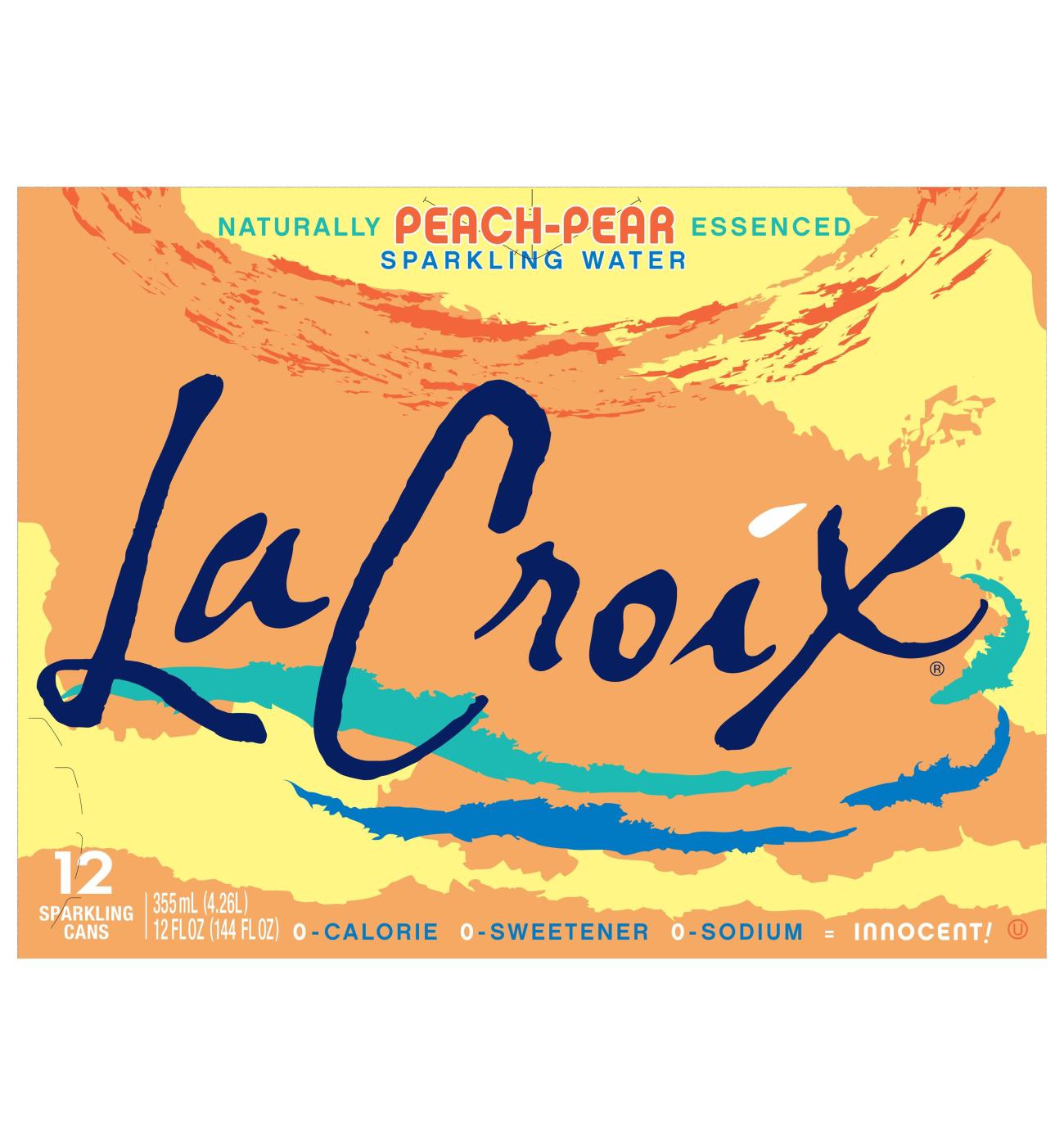 LaCroix Peach Pear Sparkling Water 12 oz Cans; image 2 of 2