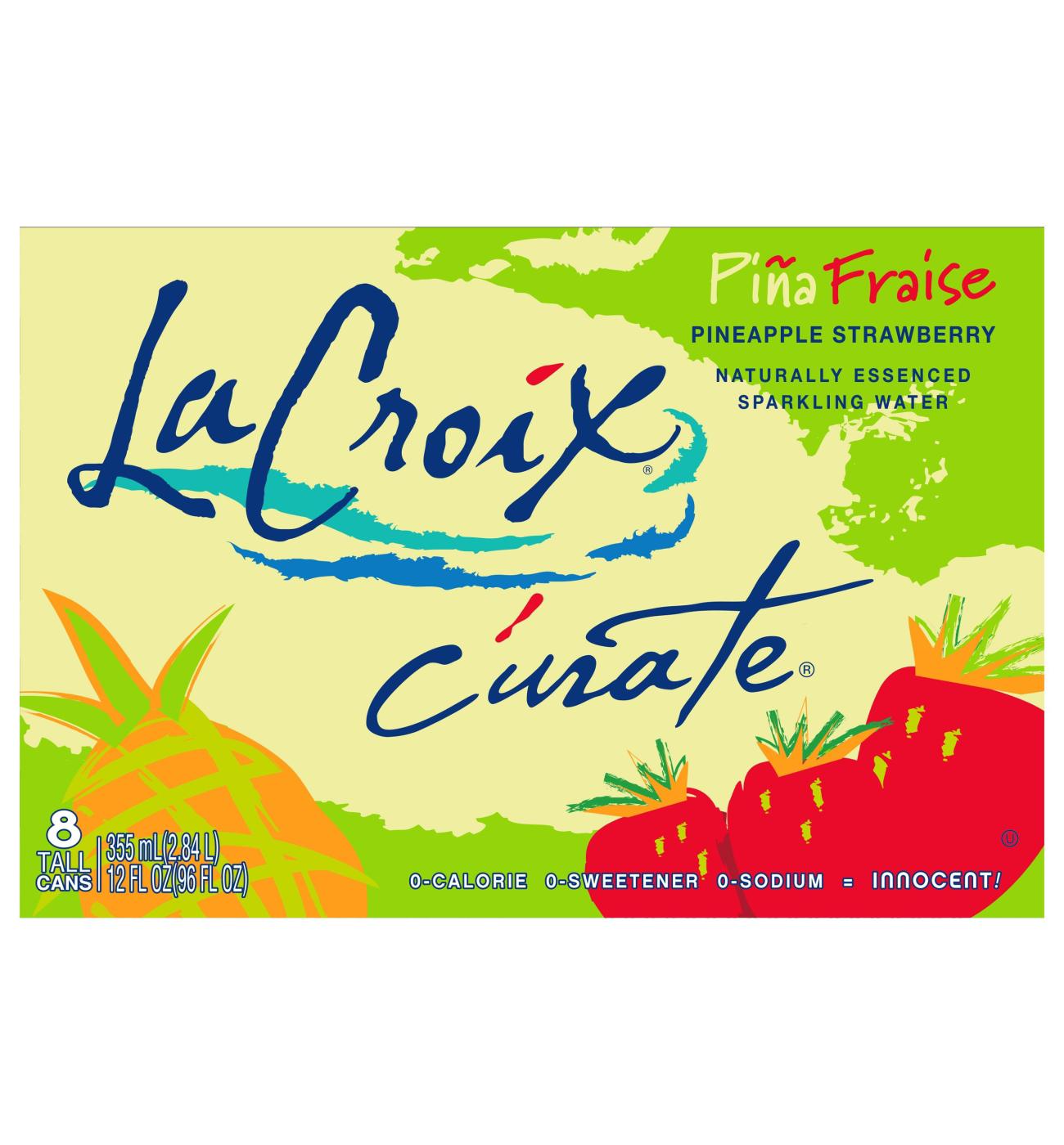 LaCroix Curate Pina Fraise Sparkling Water 12 oz Cans; image 2 of 2