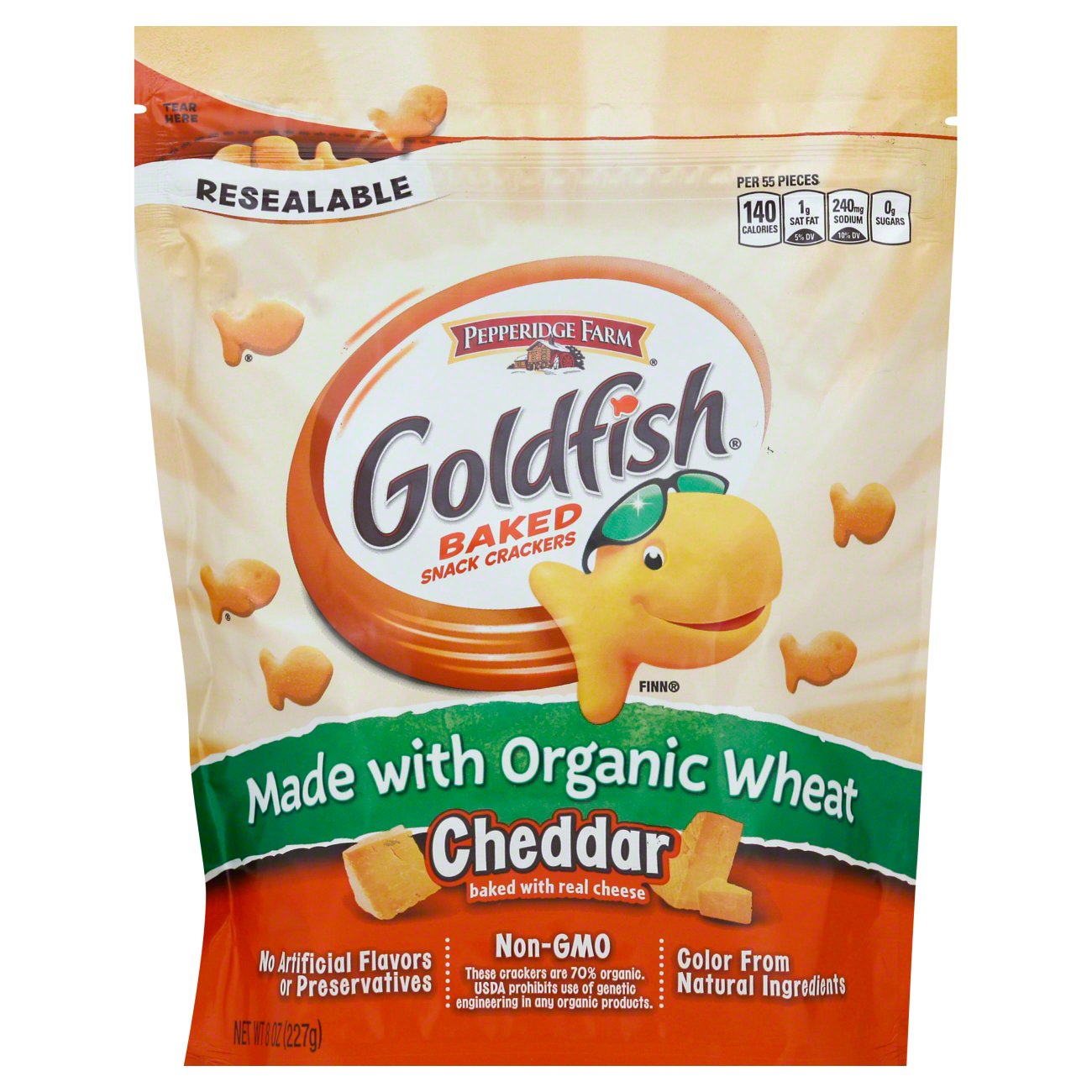 Pepperidge Farm Goldfish Organic Wheat Cheddar Baked Snack Crackers ...