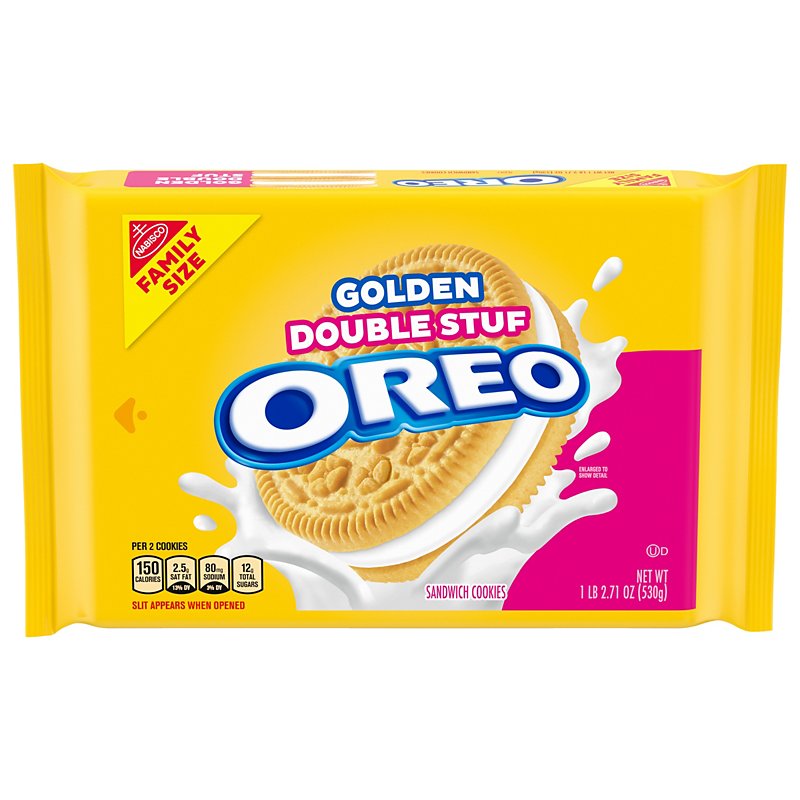 Nabisco Oreo Golden Double Stuf Sandwich Cookies Family Size Shop Cookies At H E B