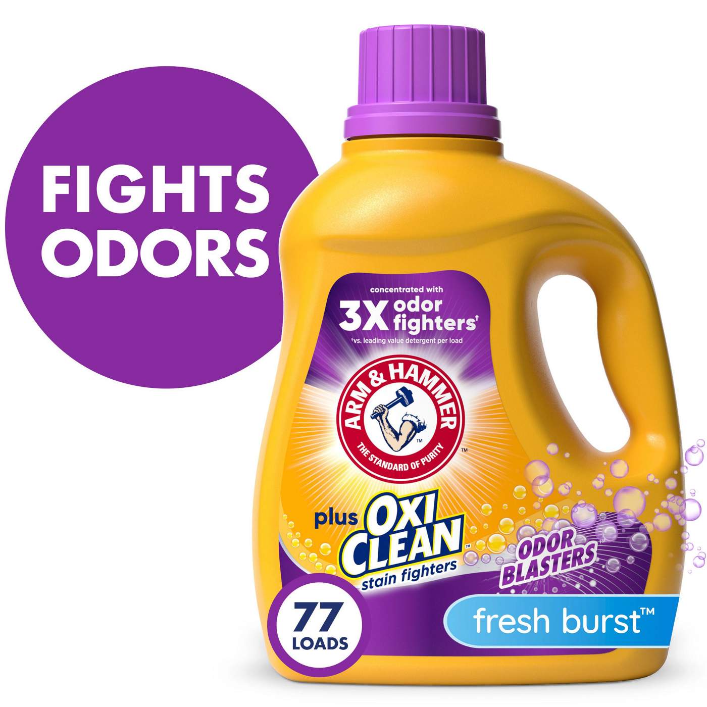 Arm & Hammer Plus OxiClean Odor Blasters HE Liquid Laundry Detergent, 77 Loads - Fresh Burst; image 4 of 13