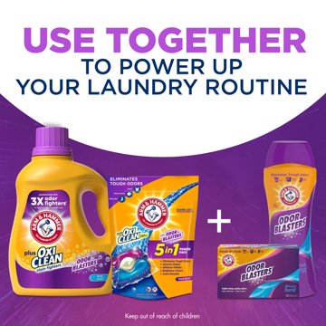 Arm & Hammer Plus OxiClean Odor Blasters HE Liquid Laundry Detergent, 74 Loads - Fresh Burst, 96.2 oz