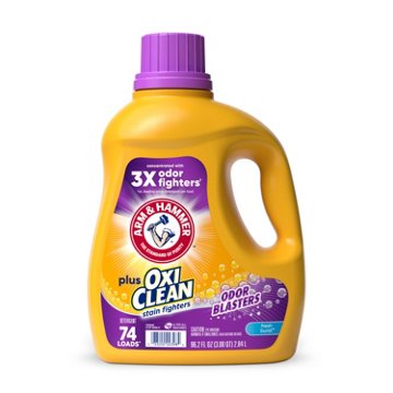 Arm & Hammer Plus OxiClean Odor Blasters HE Liquid Laundry Detergent, 74 Loads - Fresh Burst, 96.2 oz