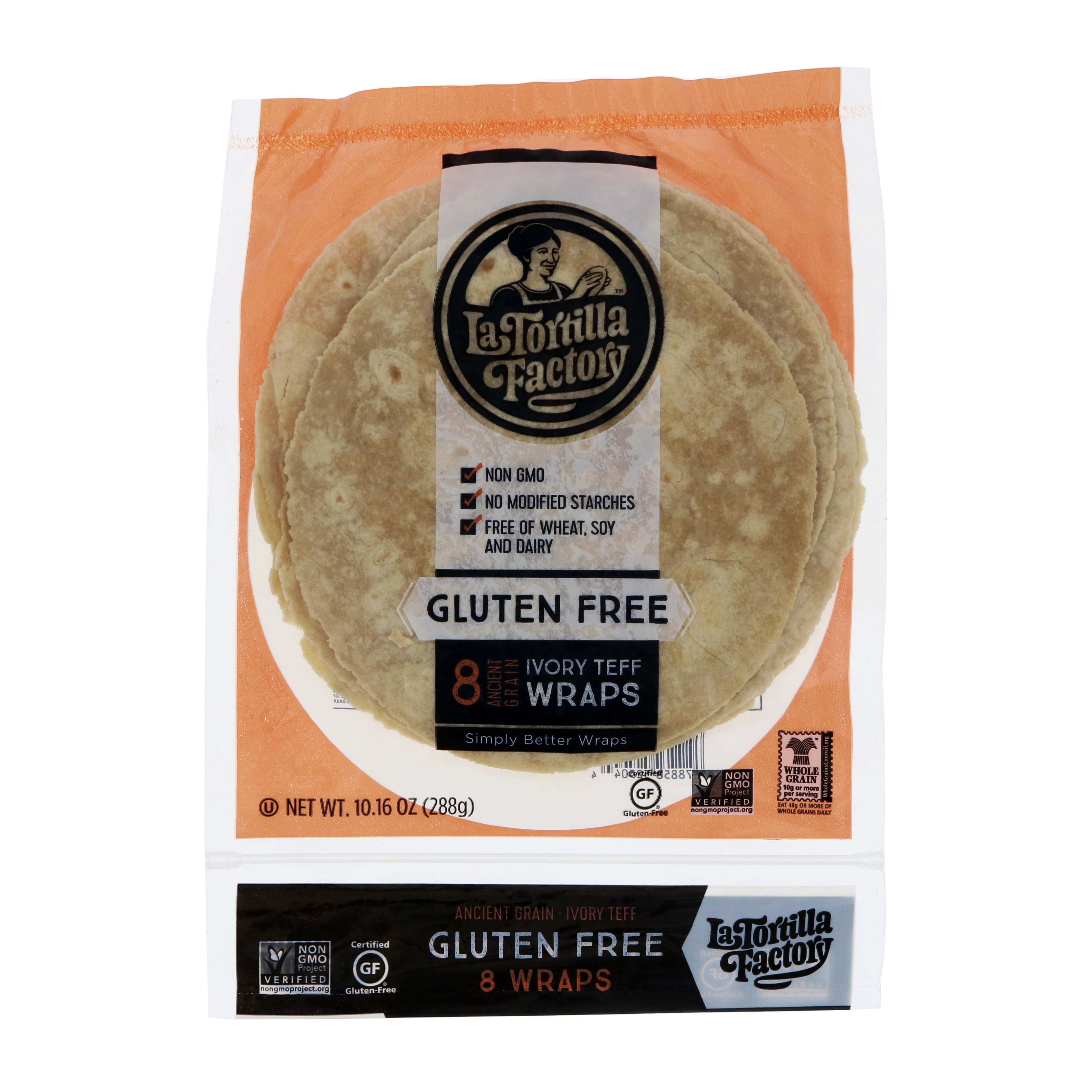 La Tortilla Factory Gluten Free Ivory Teff Wraps, 8 ct | Central