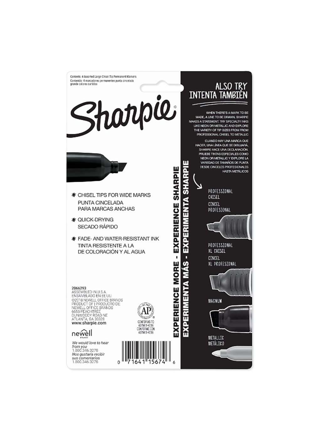 Sharpie King Size Permanent Markers Large Chisel Tip, Great for