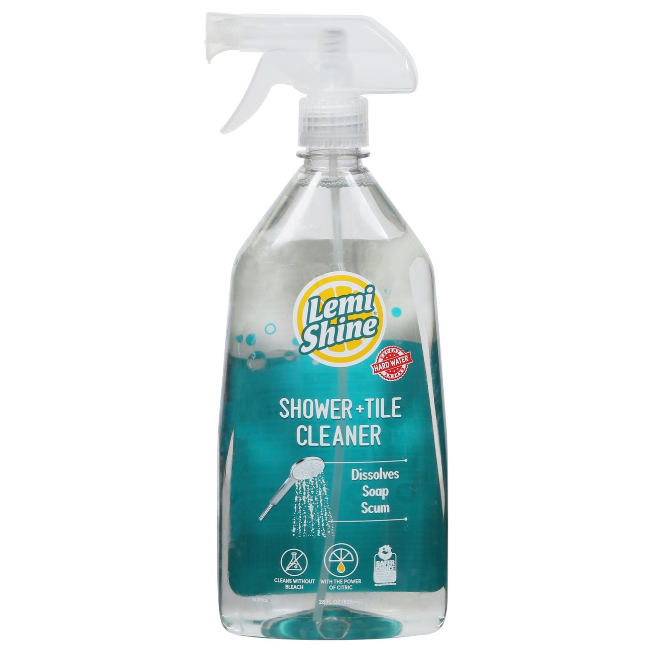 Lemi Shine Shower + Tile Cleaner | Removes Soap Scum & Hard Water Stains |  Bathroom Cleaner Spray for Tub, Shower, Sink, and Tile Cleaning | Powered