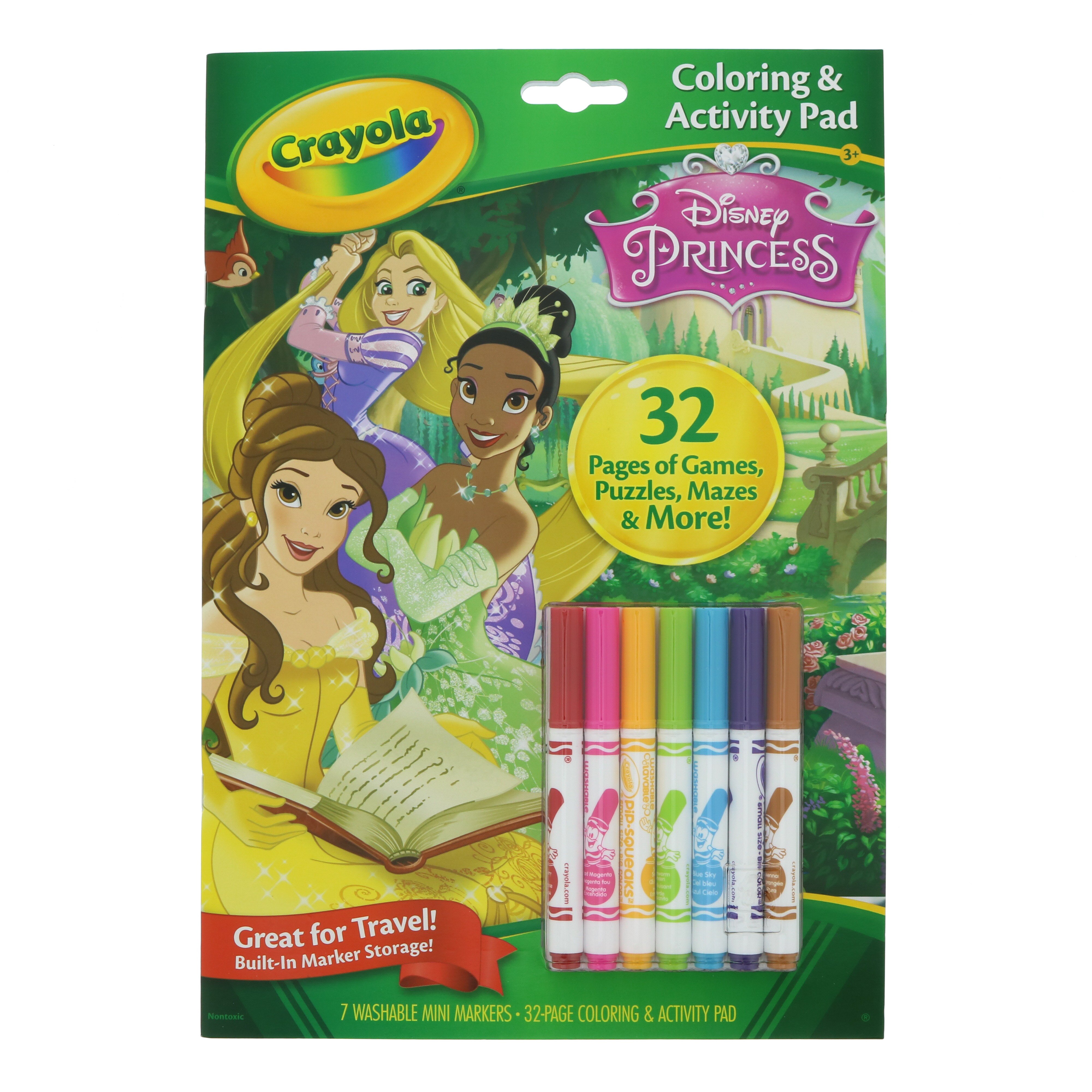 5pc Set Disney Princess Coloring Book Crayons Markers Colored