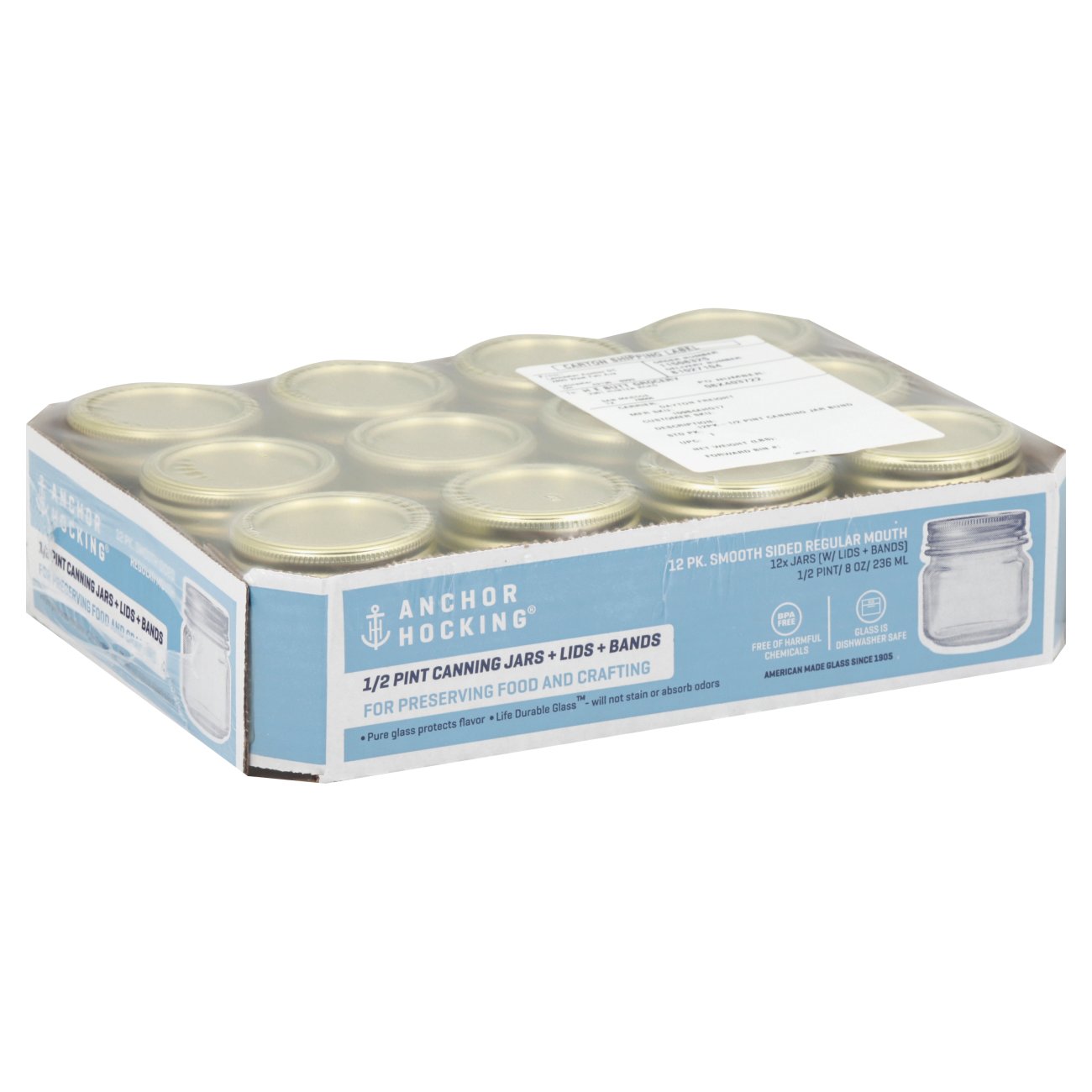 Anchor Hocking .5 Pint Canning Tray Jars Shop Kitchen & Dining at HEB