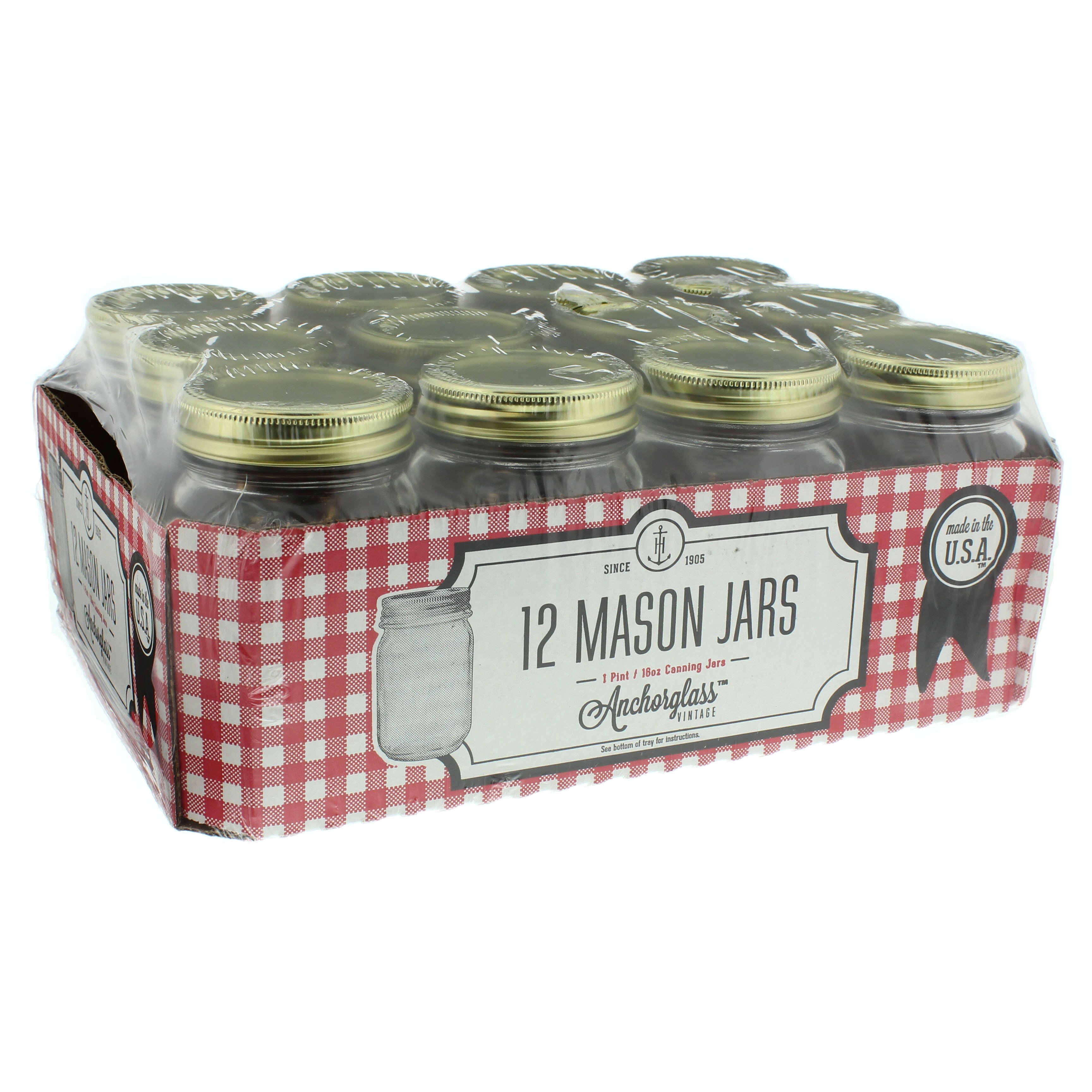 Anchor Hocking 1 pt Home Canning Jar, Bundled Tray Shop Cookware at HEB
