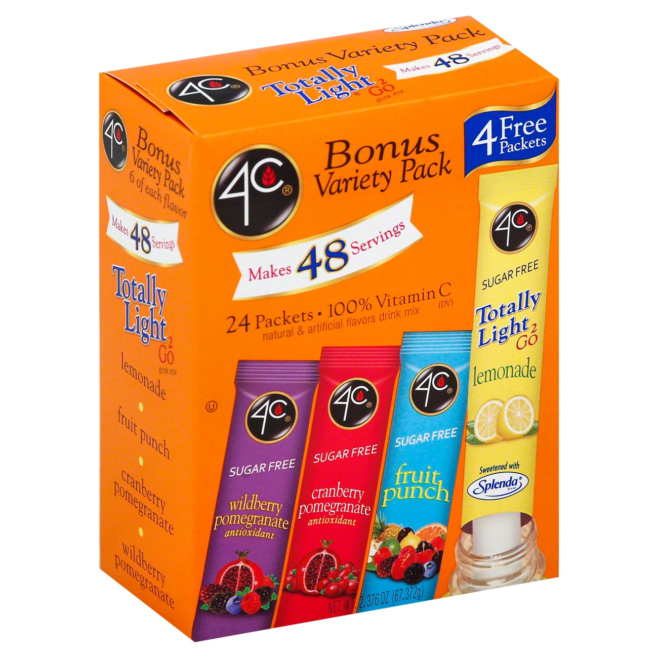 4C Totally Light 2 Go Sticks Bonus Variety Pack - Shop Mixes & flavor ...