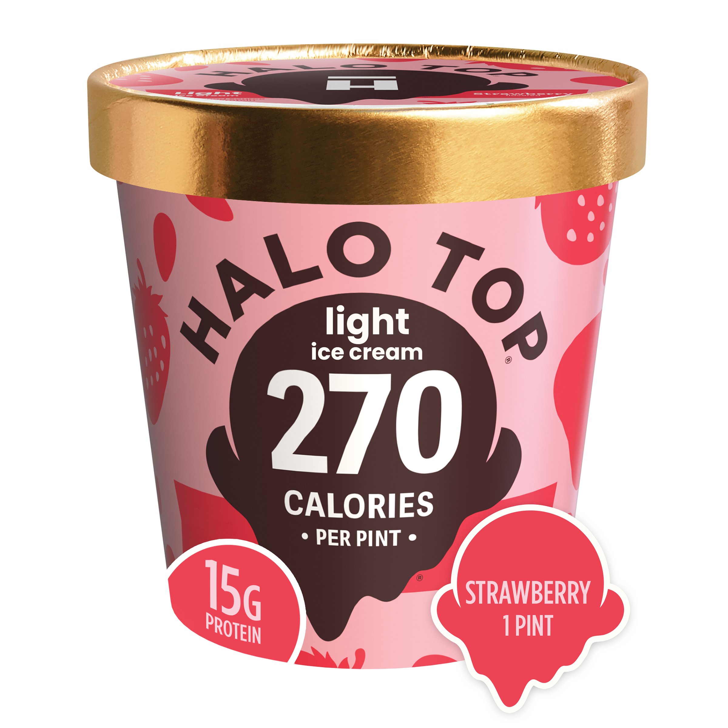 Halo Top Strawberry Ice Cream Shop Ice Cream at HEB
