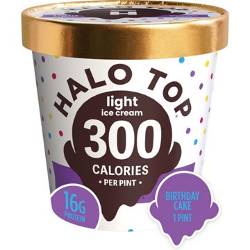 Halo Top 16g Protein Light Ice Cream - Birthday Cake