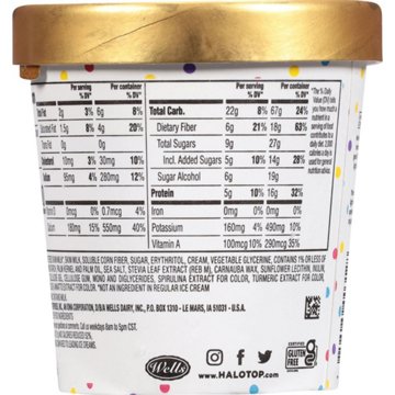 Halo Top 16g Protein Light Ice Cream - Birthday Cake