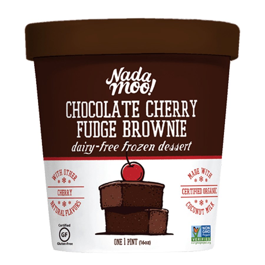 NadaMoo! Chocolate Cherry Fudge Brownie DairyFree Frozen Dessert