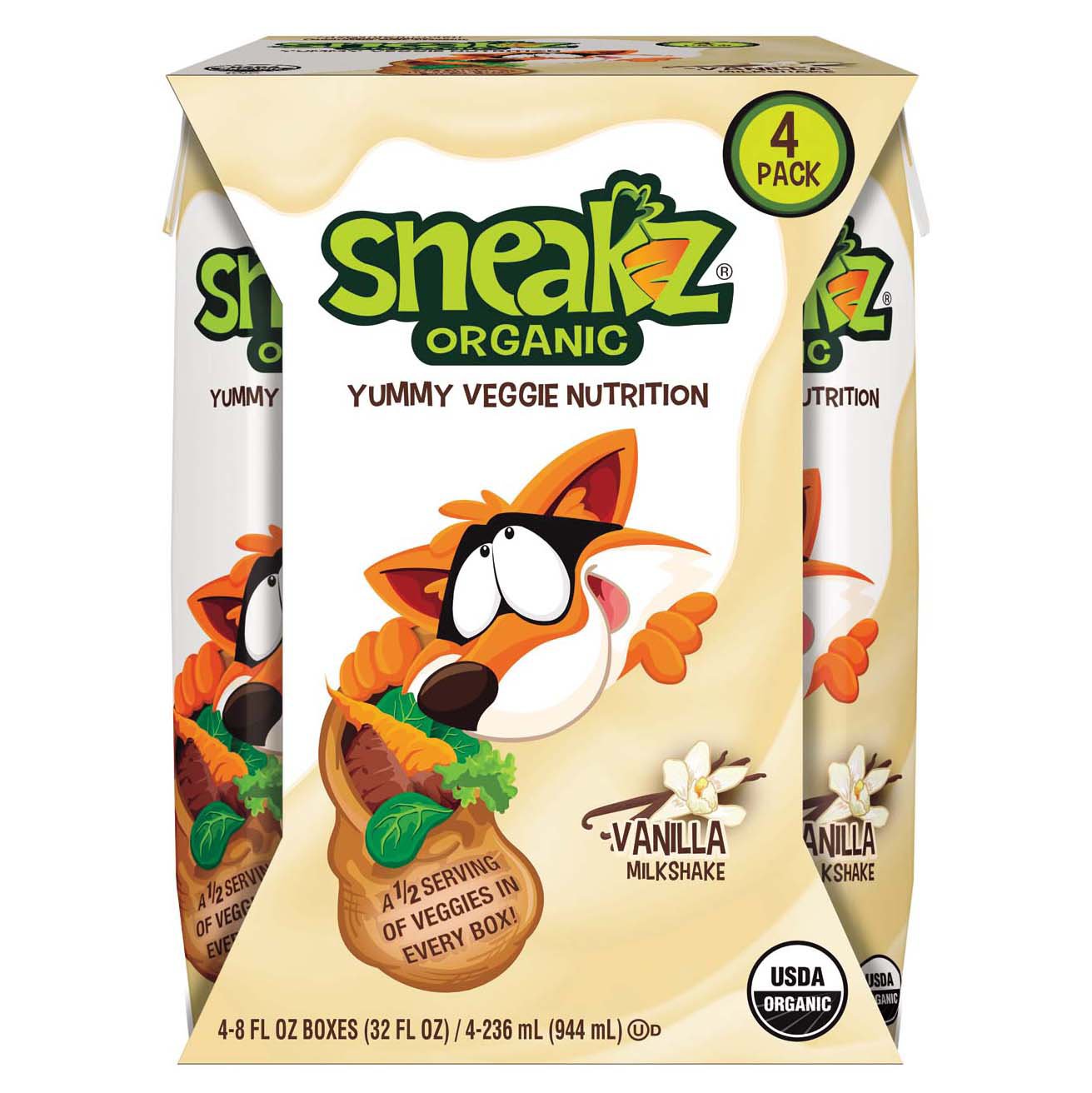Sneakz Organic Vanilla Milkshake 8 oz Cartons Shop Shakes & smoothies