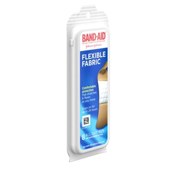Band-Aid Brand Travel Size Flexible Fabric Adhesive Bandages, 8 ct