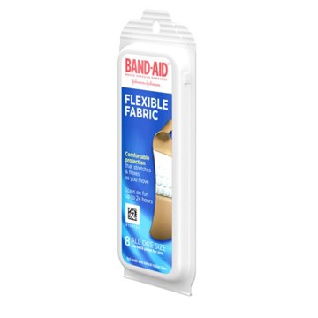 Band-Aid Brand Travel Size Flexible Fabric Adhesive Bandages, 8 ct