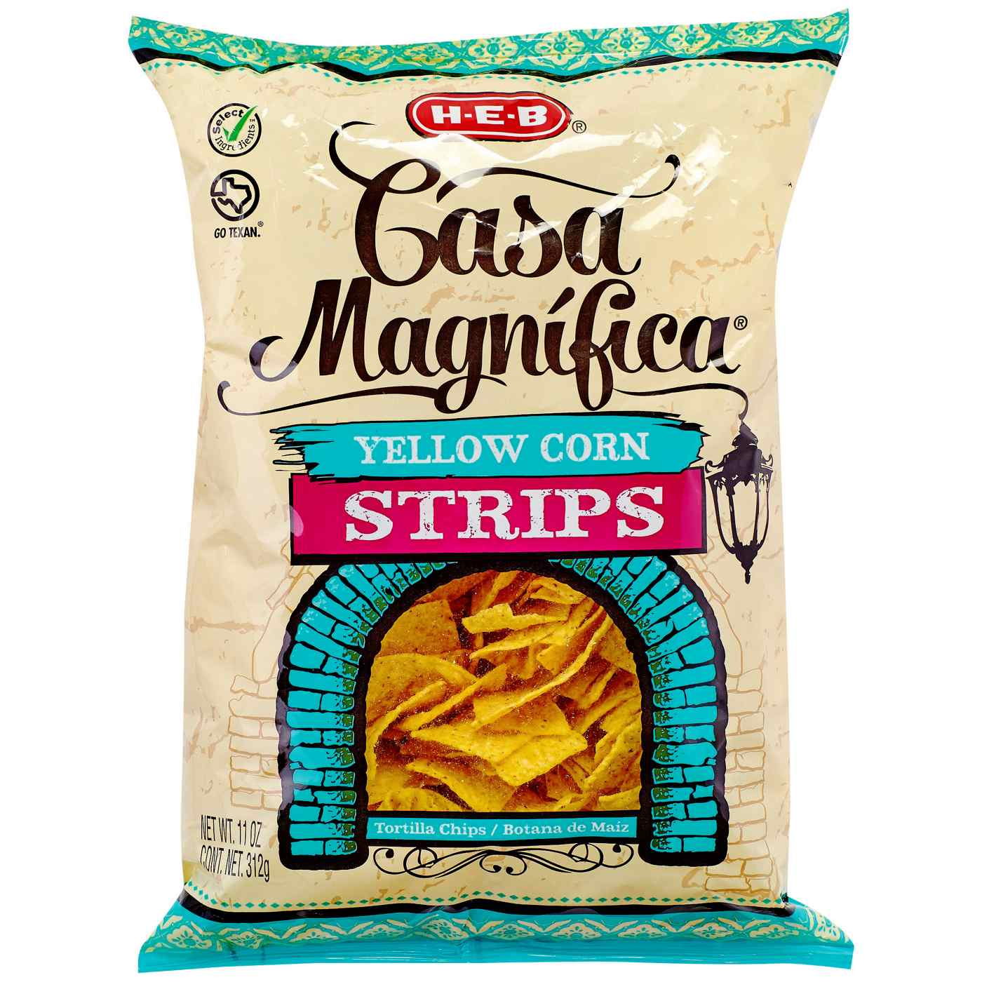 H-E-B Casa Magnifica Yellow Corn Tortilla Strips Chips; image 1 of 2