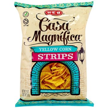 H-E-B Casa Magnifica Yellow Corn Tortilla Strips Chips, 11 oz