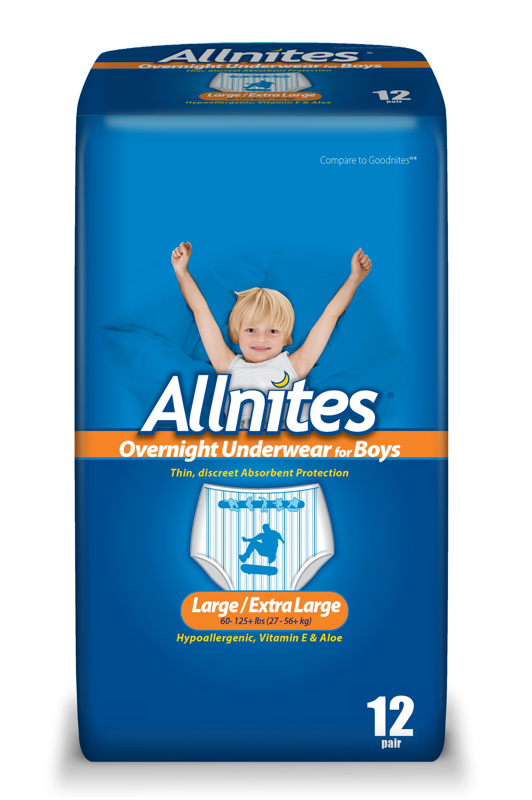 Allnites Overnight Underwear for Boys - S/M
