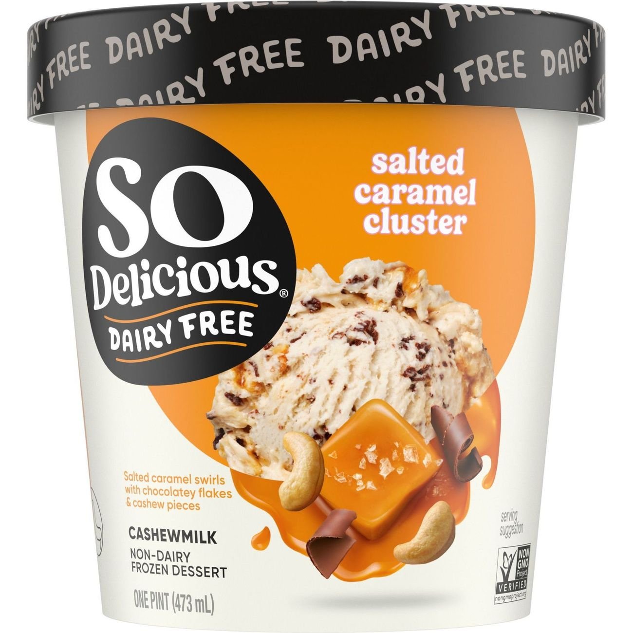 So Delicious Cashew Milk Salted Caramel Frozen Vegan Dessert, 1 pt