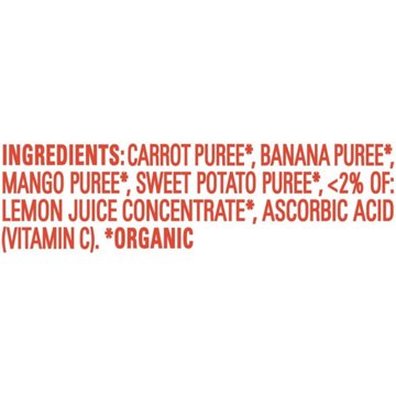 Happy Tot Organics Love My Veggies Stage 4 Carrot Banana Mango & Sweet Potatoes Baby Food Pouch