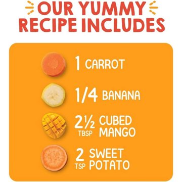 Happy Tot Organics Love My Veggies Stage 4 Carrot Banana Mango & Sweet Potatoes Baby Food Pouch