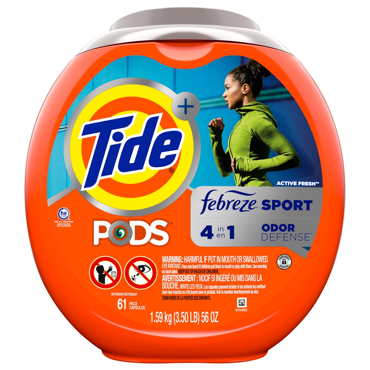 Tide Pods Plus Febreze Sport Odor Defense Active Fresh He Laundry Detergent Pacs Shop Detergent At H E B