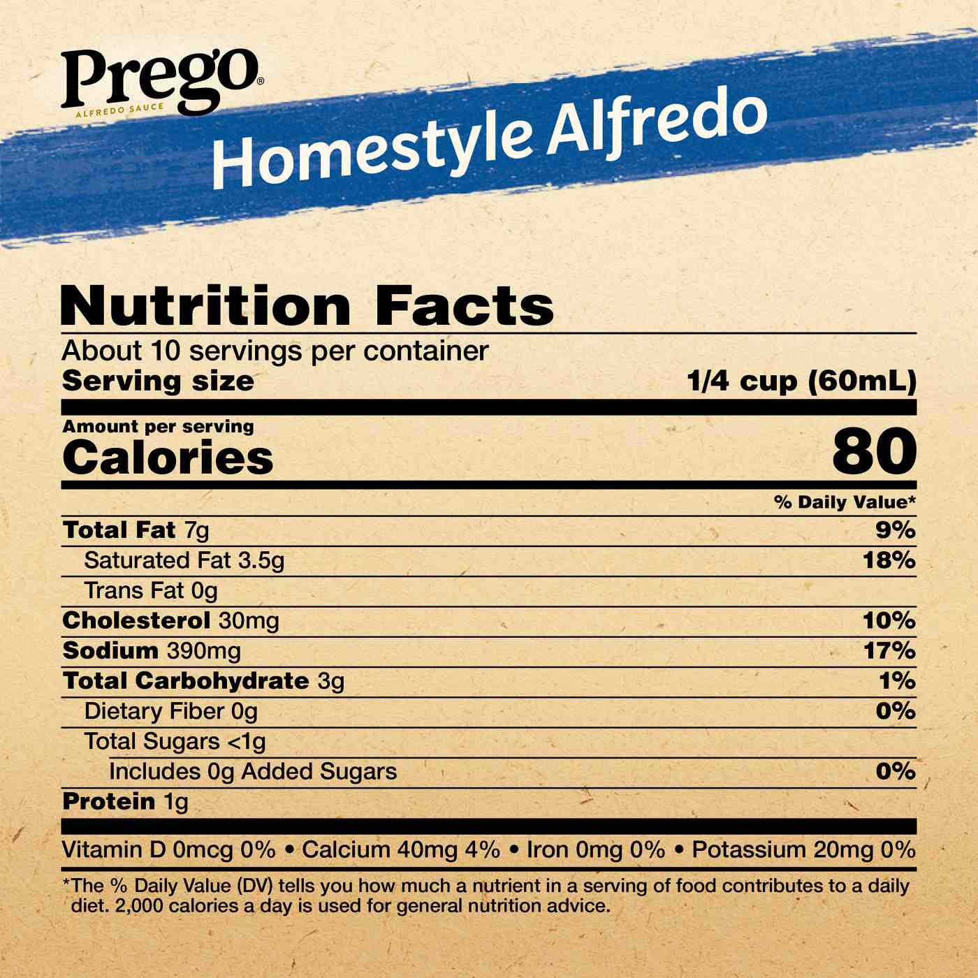 Prego Homestyle Alfredo Pasta Sauce; image 2 of 9