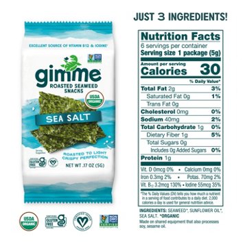 gimme Roasted Seaweed Snacks - Sea Salt
