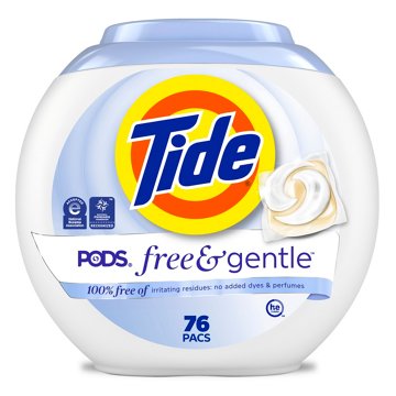 Tide PODS Free & Gentle Laundry Detergent Soap Pacs - Unscented