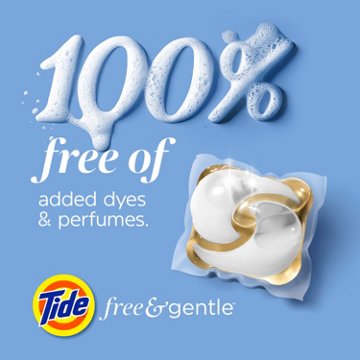Tide PODS Free & Gentle Laundry Detergent Soap Pacs - Unscented