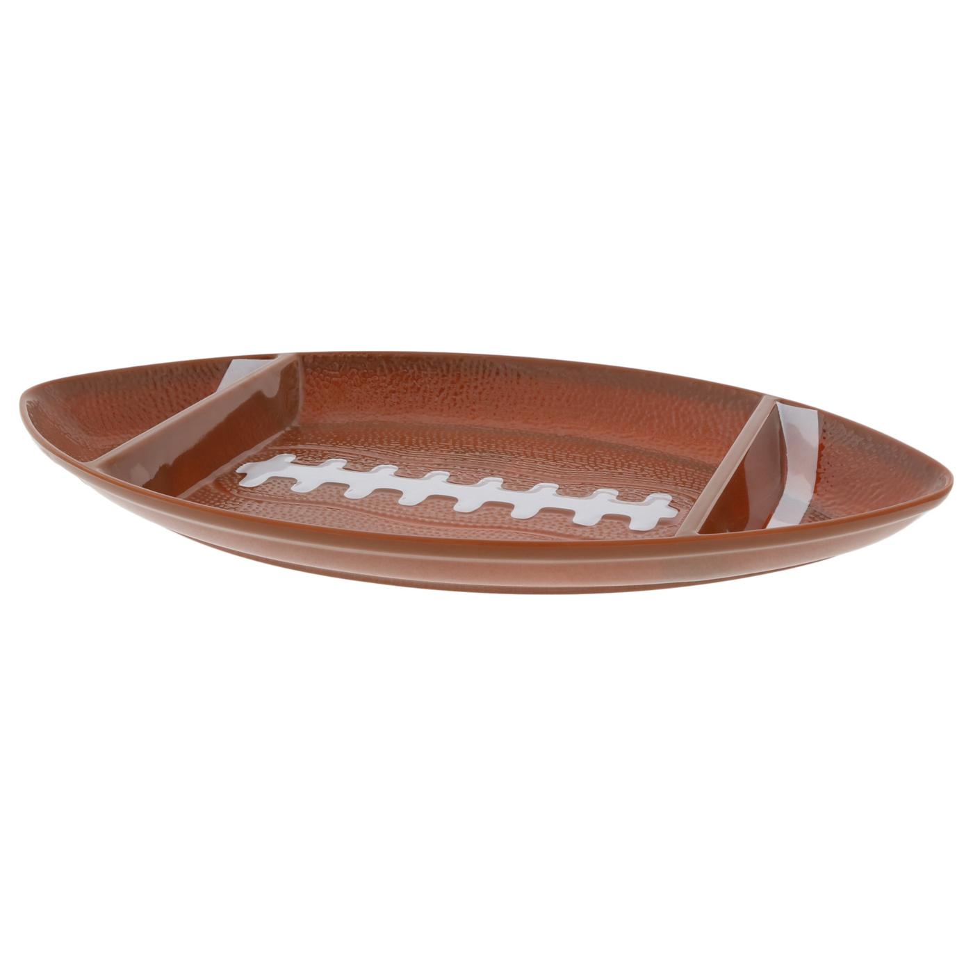 Dining Style Football Melamine Three Section Serving; image 2 of 2