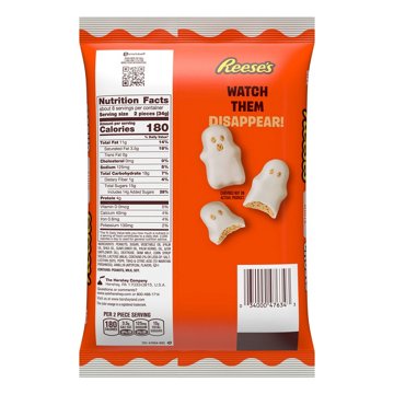 Reese's White Creme Snack Size Peanut Butter Ghosts Halloween Candy Bag