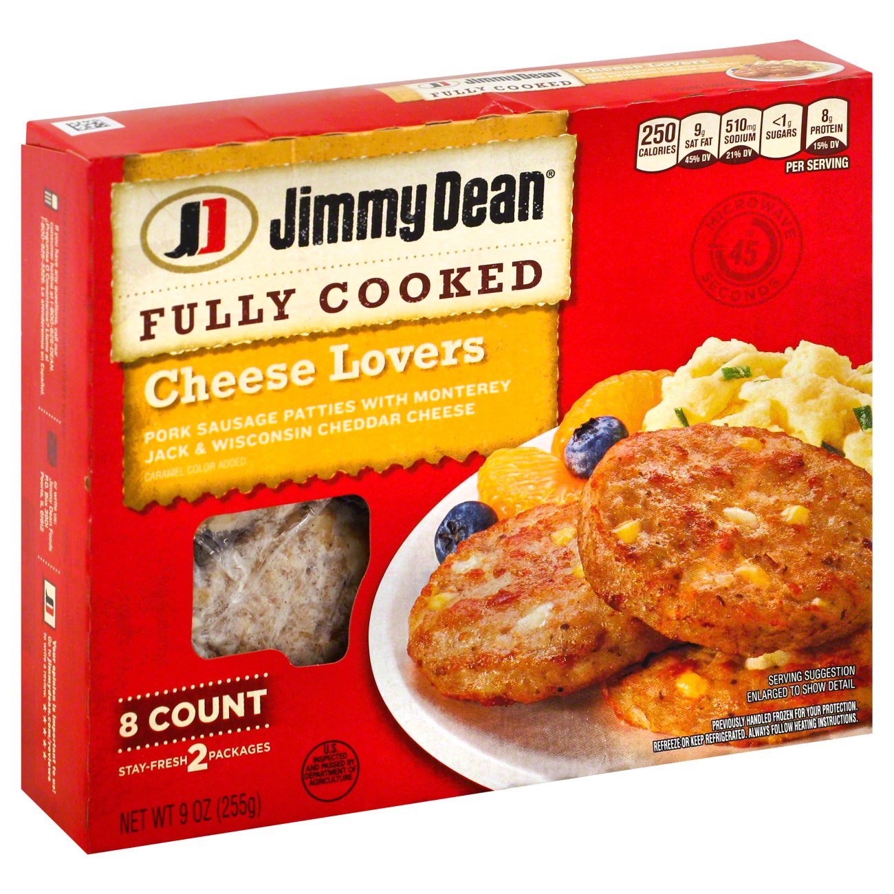 Jimmy Dean Fully Cooked Cheese Lovers Sausage Patties Shop Meat at HEB