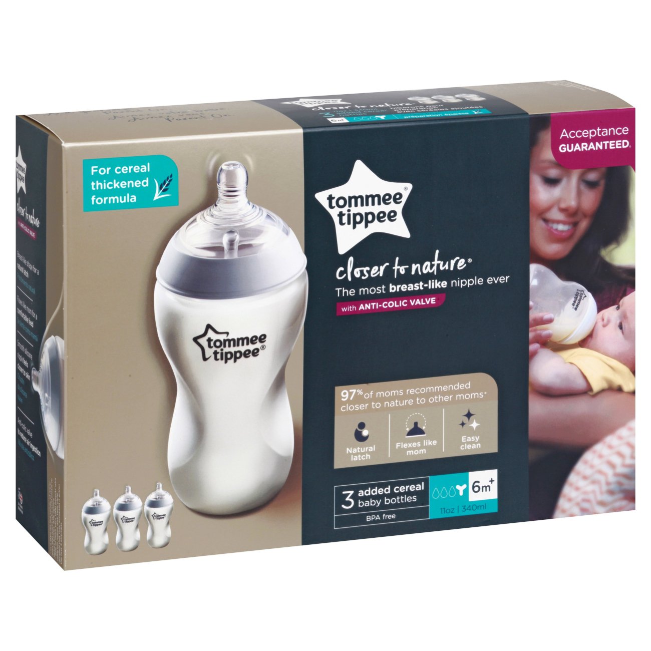 Tommee Tippee Closer to Nature, 11 oz Cereal Bottles